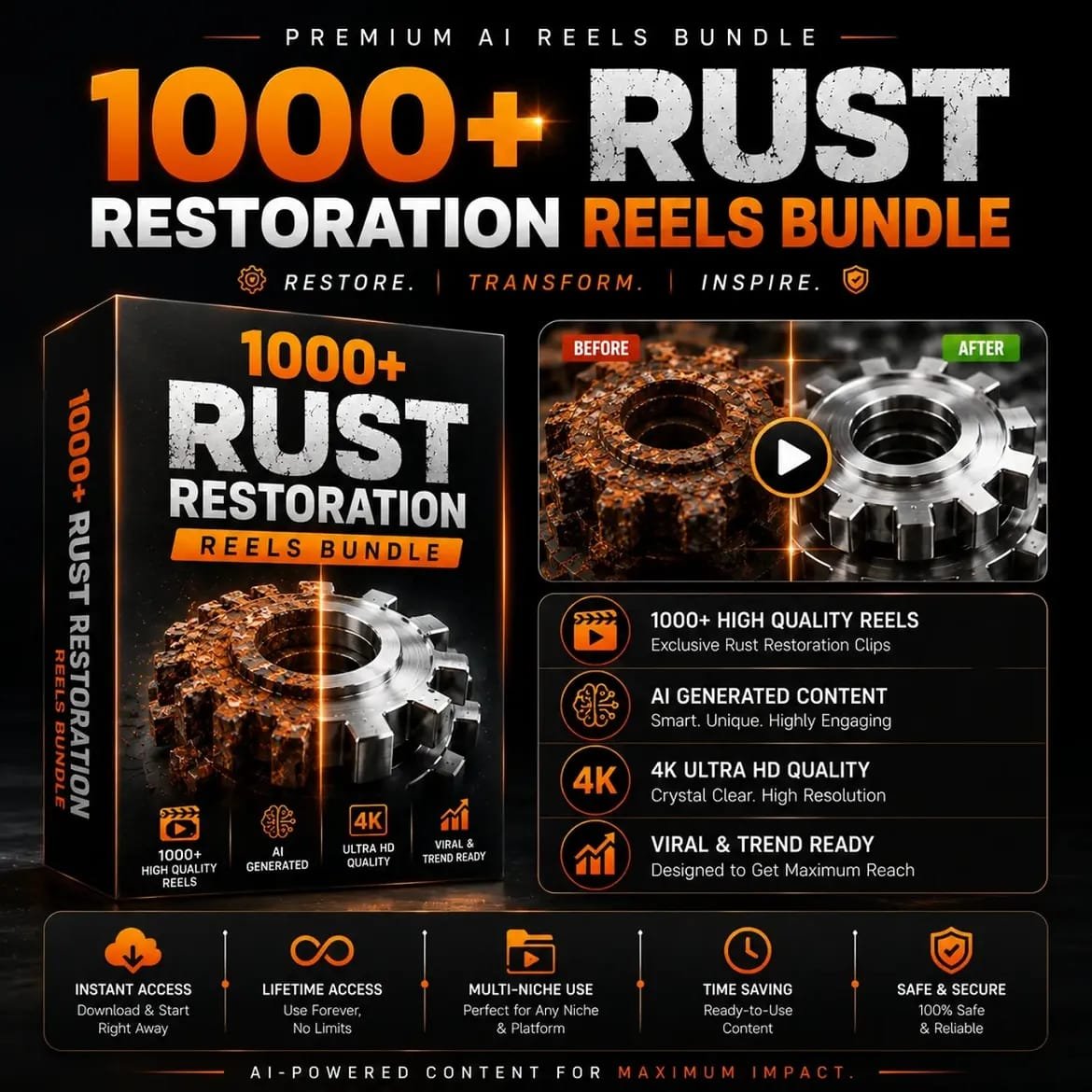 1000+ Rust Restoration Reels Bundle 2026