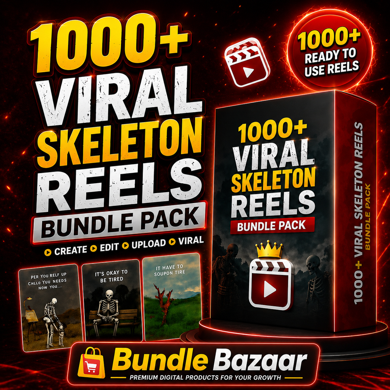 1000+ Viral Skeleton Reels Bundle Pack