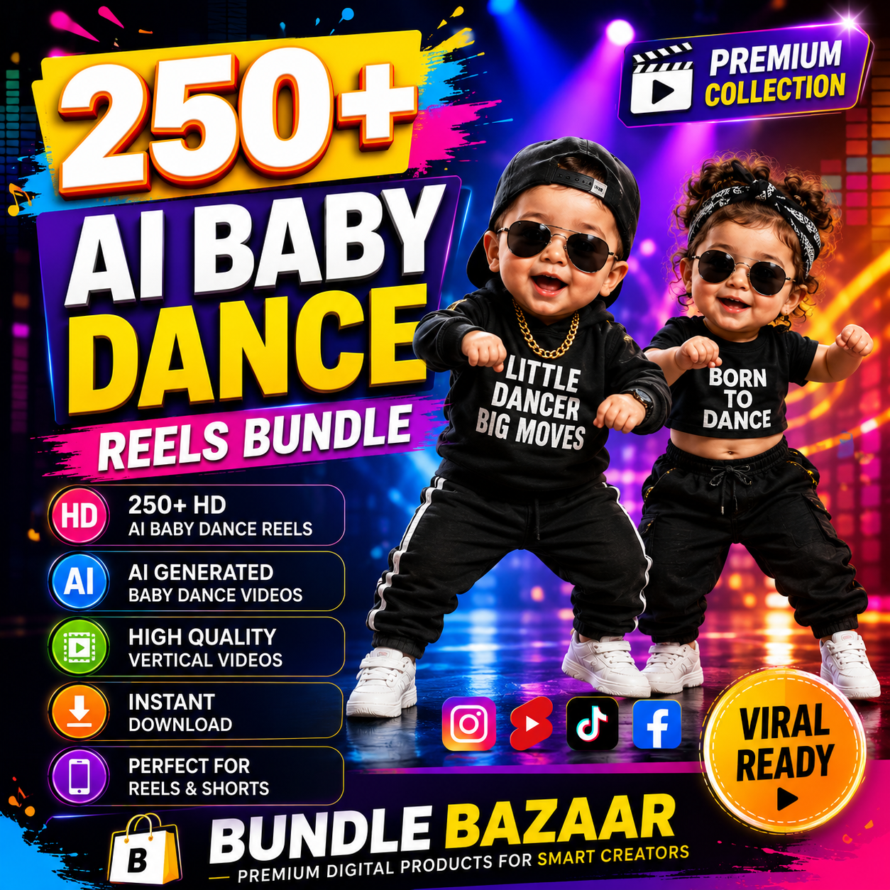 250+ AI Baby Dance Reels Bundle – Premium Viral HD Reels Collection | BundleBazaar.shop