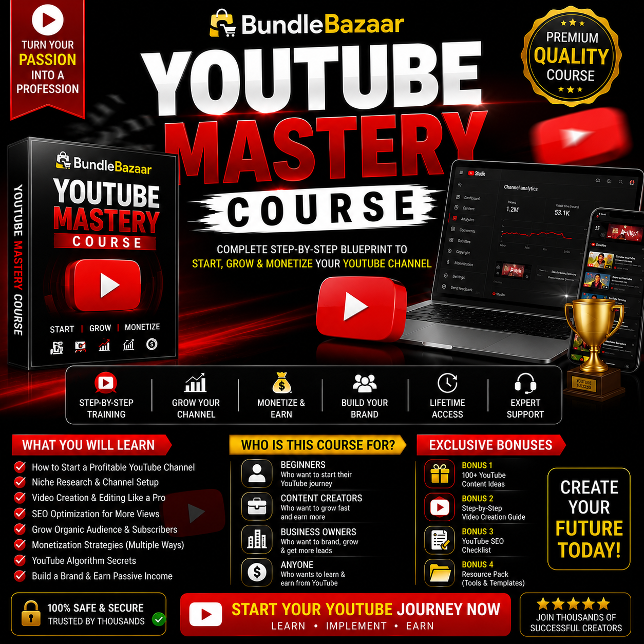 YouTube Mastery Course – Complete YouTube Growth & Monetization Blueprint