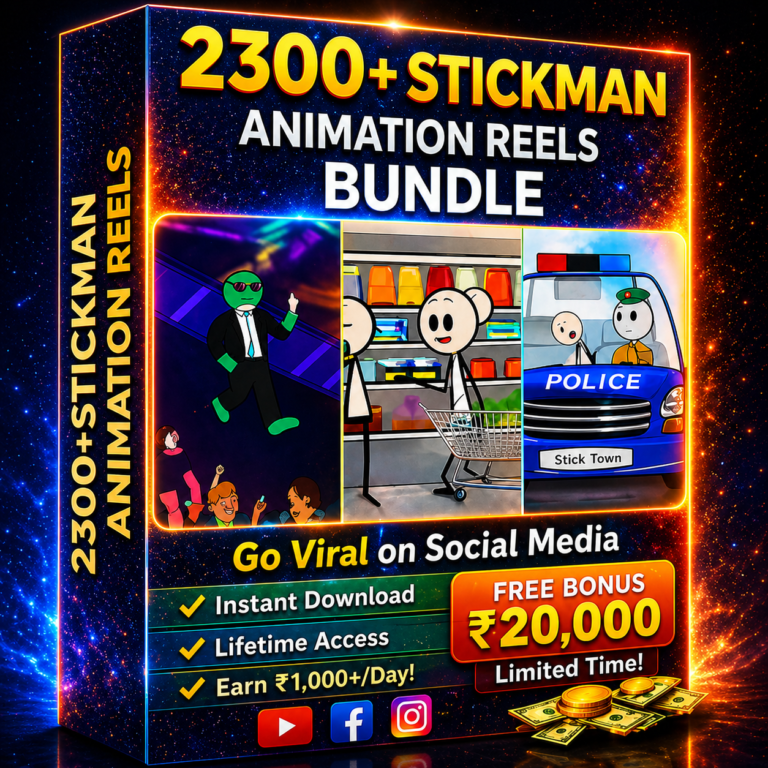 2300+ Stickman Animation Reels Bundle – Viral Instagram, YouTube Shorts & Facebook Reels Collection