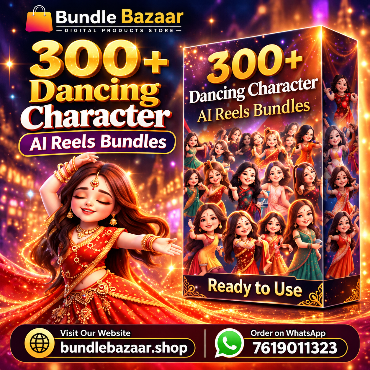 🔥 300+ Dancing Character AI Reels Bundle | Ready-to-Use Videos – Bundle Bazaar
